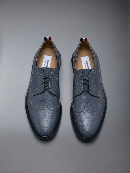 Pebble Grain Leather Longwing Brogue DARK GREY