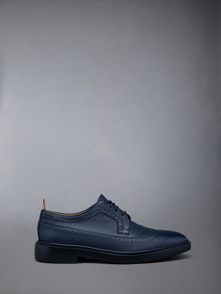 Pebble Grain Leather Longwing Brogue NAVY