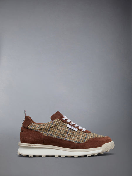 GUNCLUB CHECK CHEVIOT TWEED ALUMNI SNEAKERS BROWN