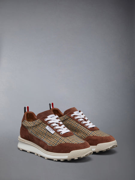 GUNCLUB CHECK CHEVIOT TWEED ALUMNI SNEAKERS BROWN