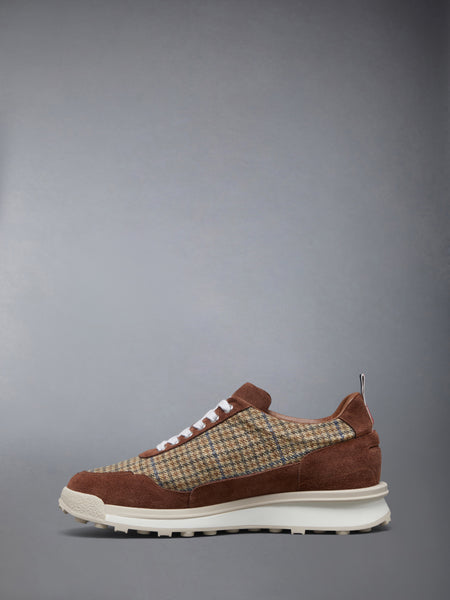 GUNCLUB CHECK CHEVIOT TWEED ALUMNI SNEAKERS BROWN