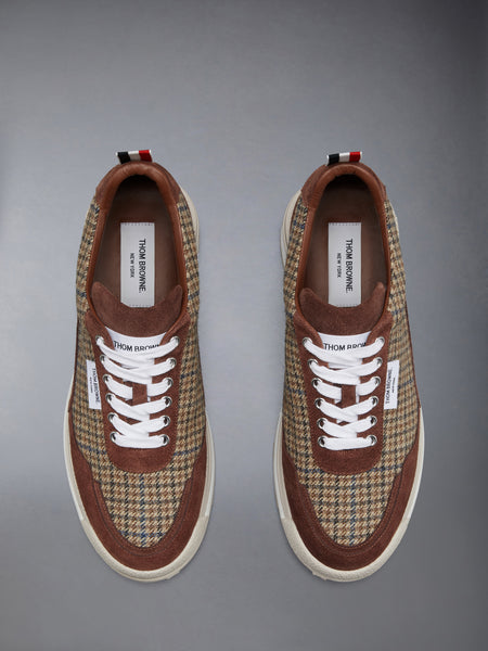 GUNCLUB CHECK CHEVIOT TWEED ALUMNI SNEAKERS BROWN