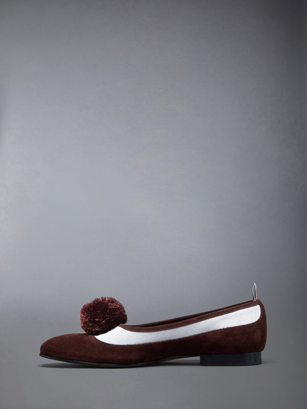 CALF SUEDE POM POM OPERA SPECTATOR BALLERINA - image 3