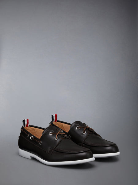 BABY CALF LEATHER BOAT SHOE BROWN
