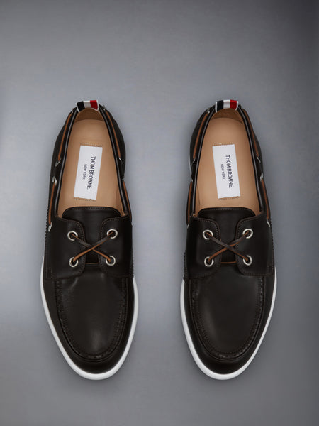 BABY CALF LEATHER BOAT SHOE BROWN