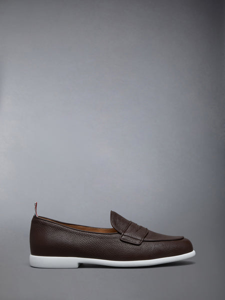 DEERSKIN LEATHER VARSITY PENNY LOAFER BROWN