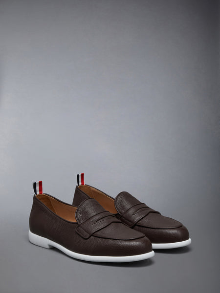 DEERSKIN LEATHER VARSITY PENNY LOAFER BROWN