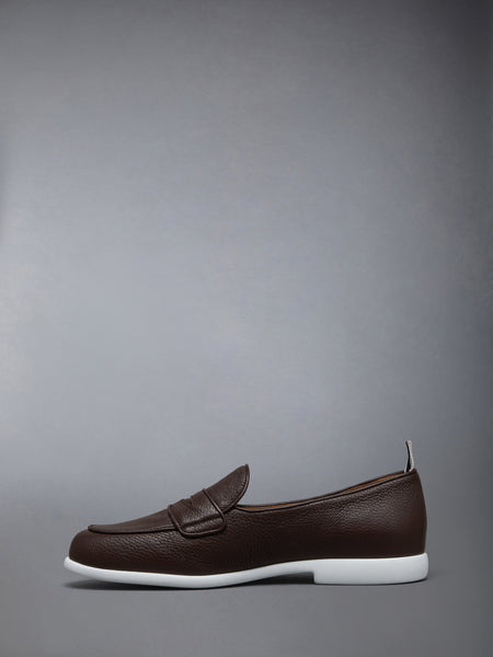 DEERSKIN LEATHER VARSITY PENNY LOAFER BROWN