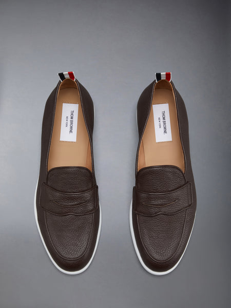 DEERSKIN LEATHER VARSITY PENNY LOAFER BROWN