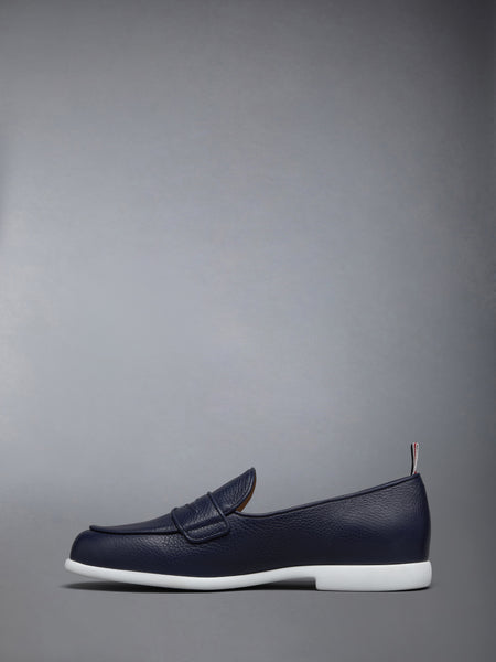 DEERSKIN LEATHER VARSITY PENNY LOAFER NAVY