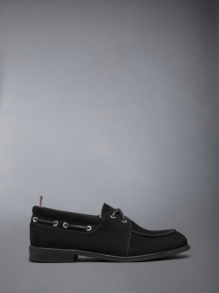 CALF SUEDE BOAT SHOE BLACK
