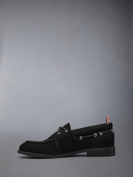 CALF SUEDE BOAT SHOE BLACK