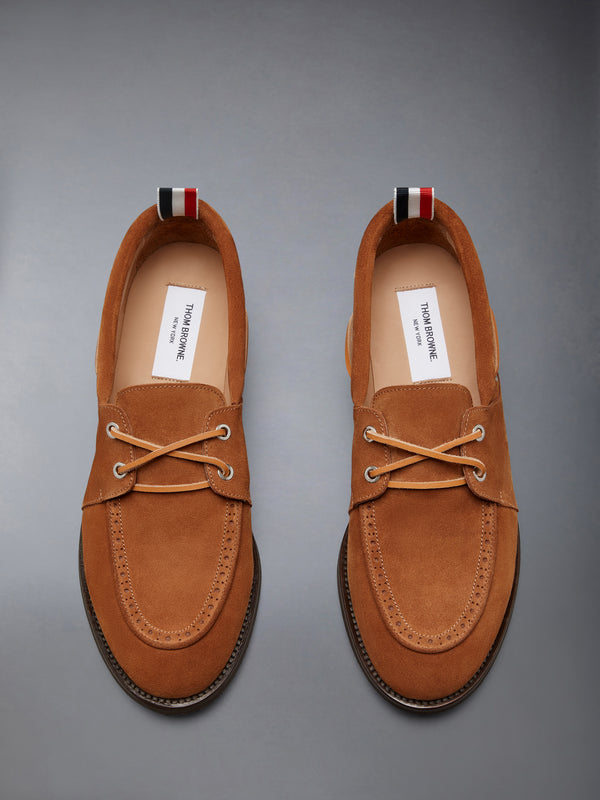 CALF SUEDE LEATHER SOLE BOAT SHOE - image 5