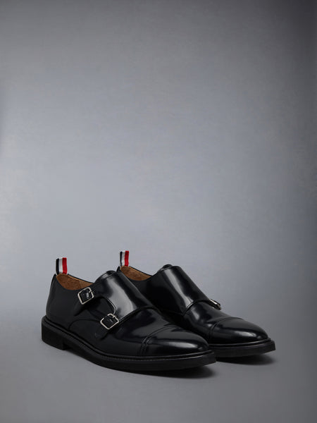 SOFT SPAZZOLATO OXFORD DOUBLE MONKSTRAP SHOE BLACK