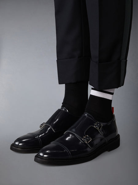 SOFT SPAZZOLATO OXFORD DOUBLE MONKSTRAP SHOE BLACK