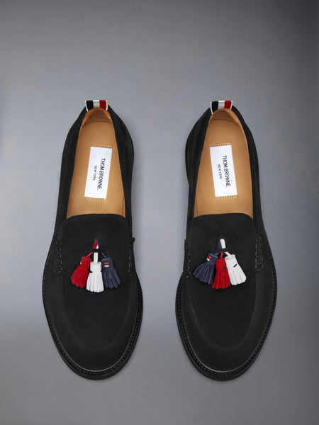 CALF SUEDE RWB TASSEL LOAFER BLACK
