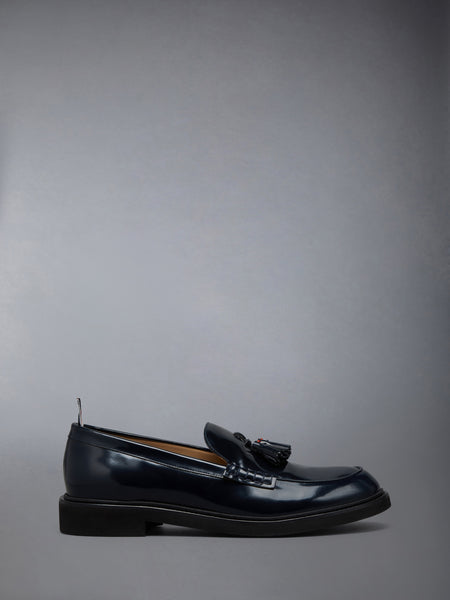 SPAZZOLATO LEATHER TASSLE LOAFER NAVY
