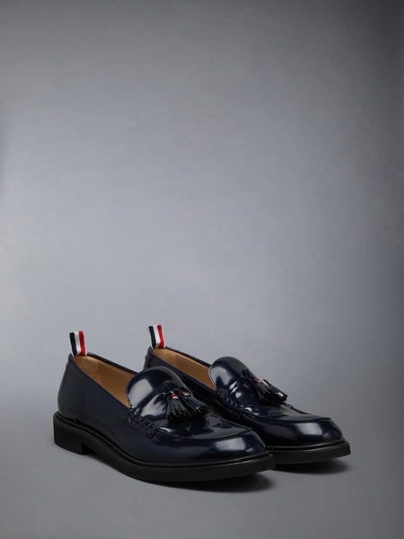 SPAZZOLATO LEATHER TASSLE LOAFER NAVY