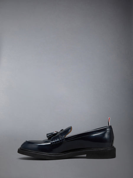 SPAZZOLATO LEATHER TASSLE LOAFER NAVY