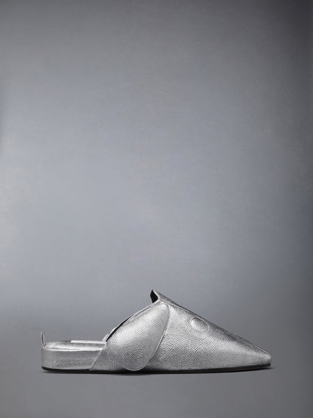 SILVER  HECTOR PEBBLE GRAIN SLIPPERS SILVER