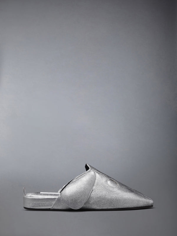 SILVER  HECTOR PEBBLE GRAIN SLIPPERS - featured image