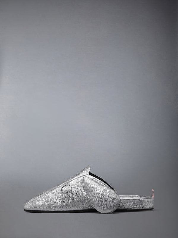 SILVER  HECTOR PEBBLE GRAIN SLIPPERS - image 3