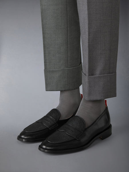 VITELLO CALF LEATHER SOLE VARSITY PENNY LOAFER BLACK