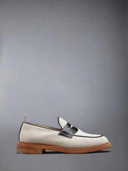 COTTON CANVAS PENNY LOAFER NATURAL