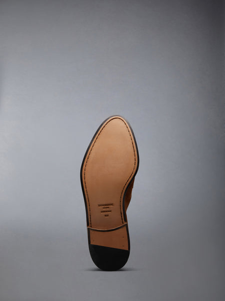 SUEDE VARSITY PENNY LOAFER DARK BROWN