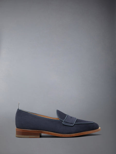 SUEDE VARSITY PENNY LOAFER NAVY