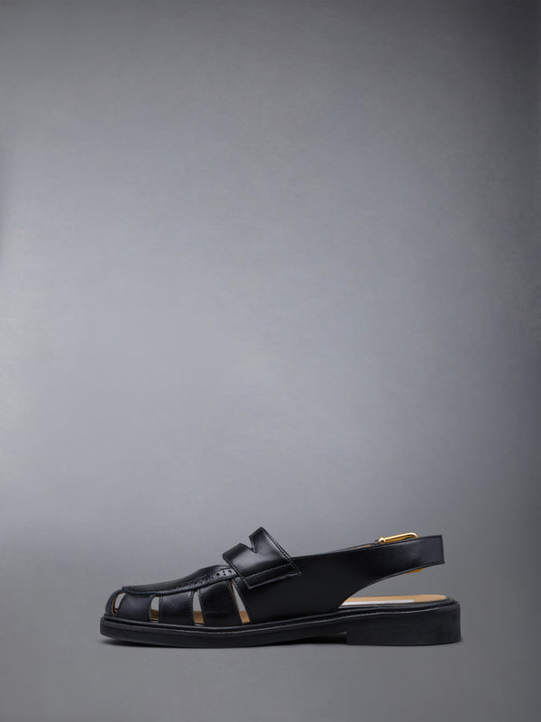 CALF LEATHER MICRO SOLE SLINGBACK PENNY LOAFER SANDAL - image 3