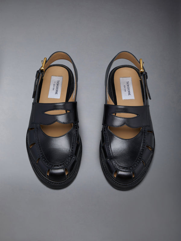 CALF LEATHER MICRO SOLE SLINGBACK PENNY LOAFER SANDAL - image 5
