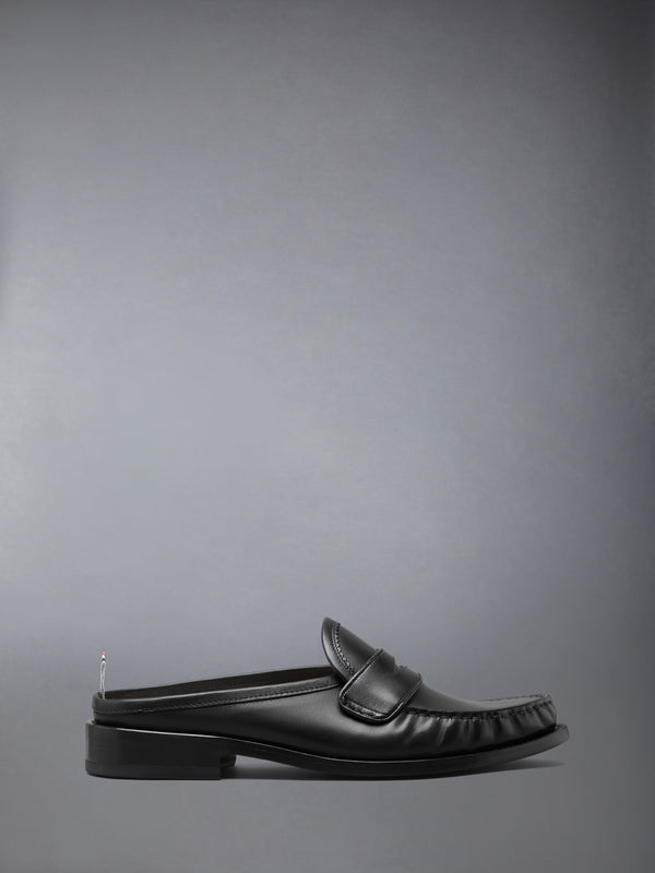 CALF LEATHER SOLE PLEATED VARSITY LOAFER MULE - featured image