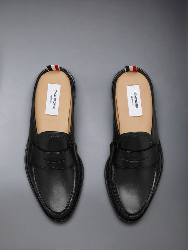 CALF LEATHER SOLE PLEATED VARSITY LOAFER MULE - image 4