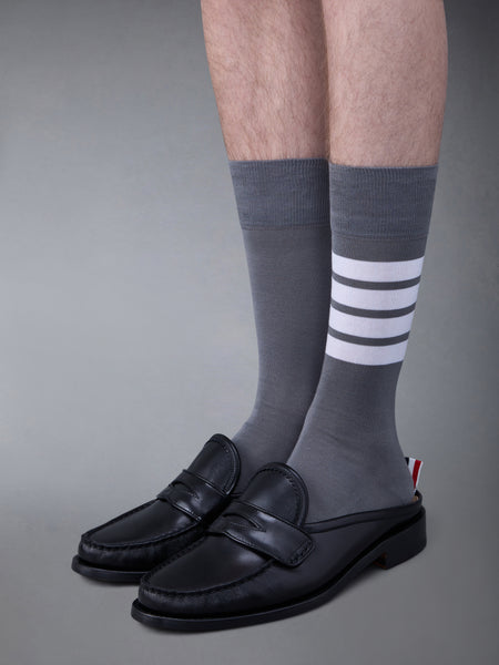 CALF LEATHER SOLE PLEATED PENNY LOAFER BLACK