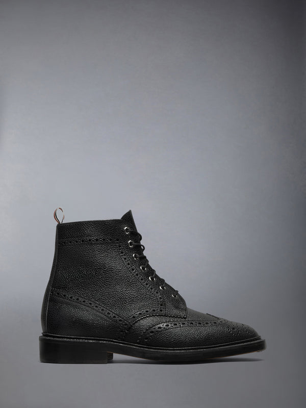PEBBLE GRAIN LEATHER SOLE WINGTIP BOOT - featured image