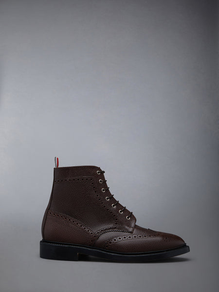 BOX CALF RUBBER SOLE WINGTIP BOOT BROWN