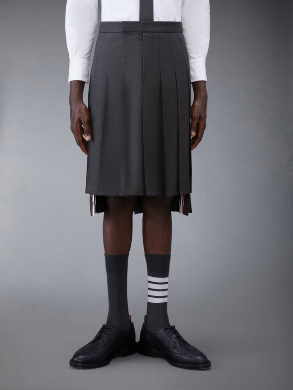 SUPER 120’S TWILL BACKSTRAP PLEATED SKIRT - featured image