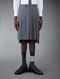 SUPER 120’S TWILL BACKSTRAP PLEATED SKIRT