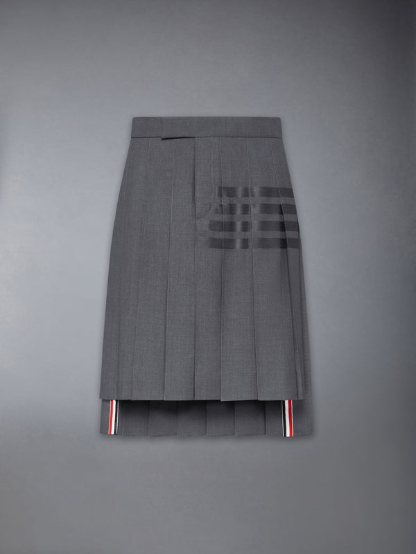 PLAIN WEAVE 4-BAR BACKSTRAP PLEATED SKIRT - featured image