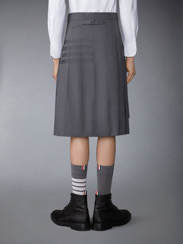 PLAIN WEAVE 4-BAR BACKSTRAP PLEATED SKIRT - image 3