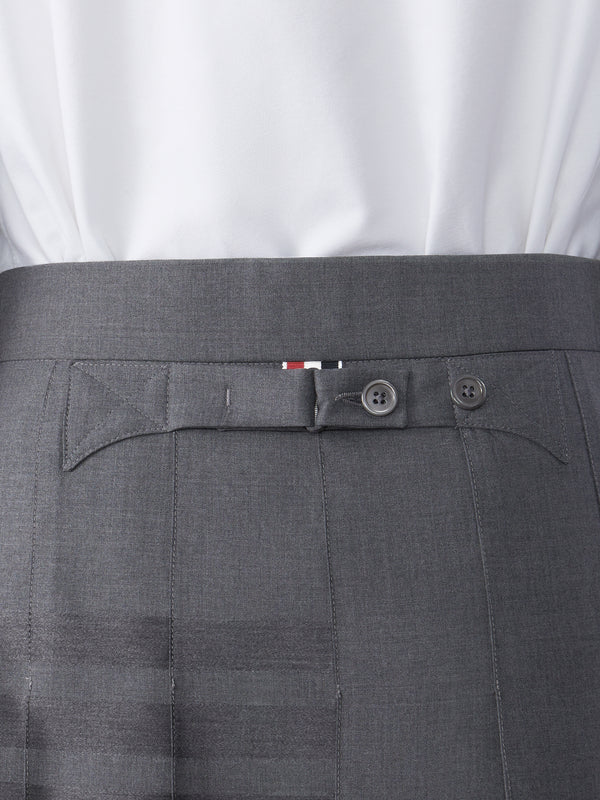 PLAIN WEAVE 4-BAR BACKSTRAP PLEATED SKIRT - image 5