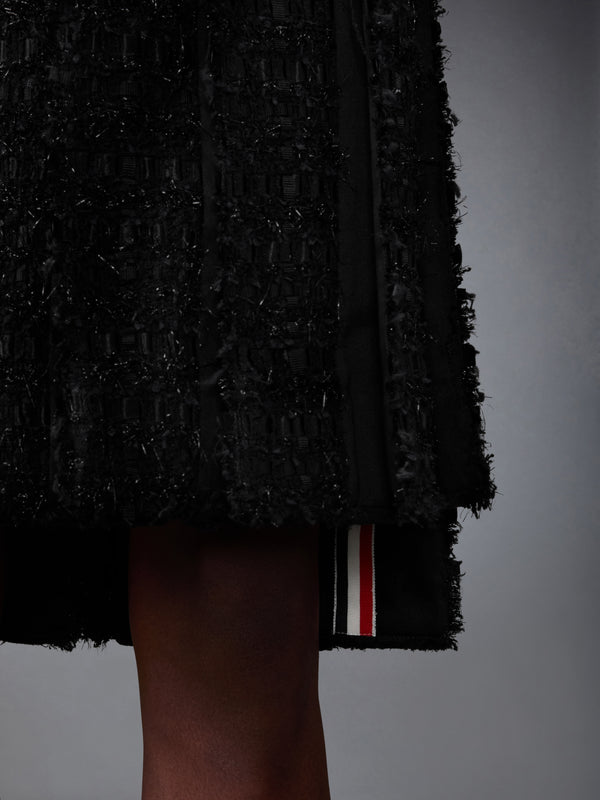 SATIN RIBBON TWEED FRAYED PLEATED SKIRT - image 6