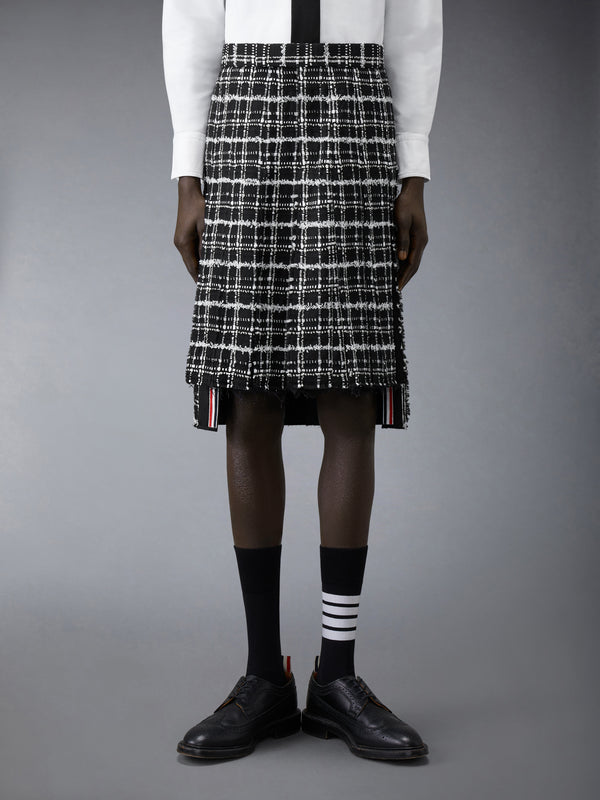 RIBBON TWEED PLEATED SKIRT WITH FRAY EDGE - image 2