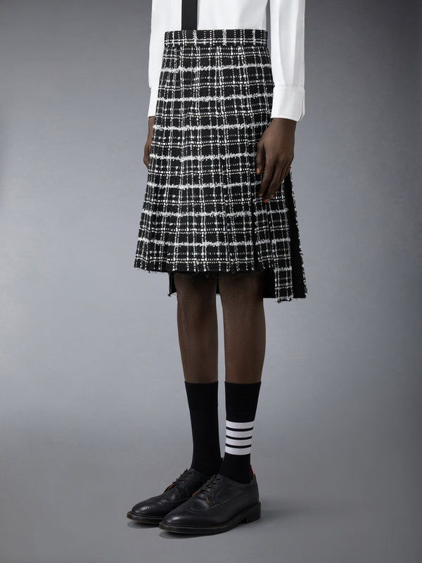 RIBBON TWEED PLEATED SKIRT WITH FRAY EDGE - image 3