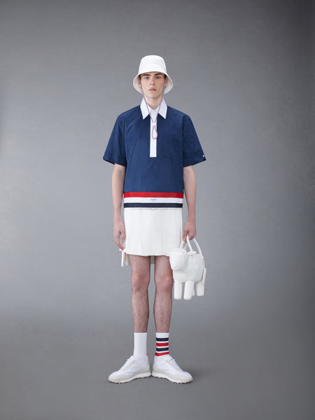 TWILL LOW RISE PLEATED SKIRT WHITE