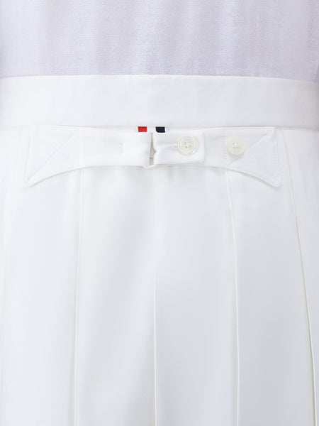 TWILL LOW RISE PLEATED SKIRT WHITE