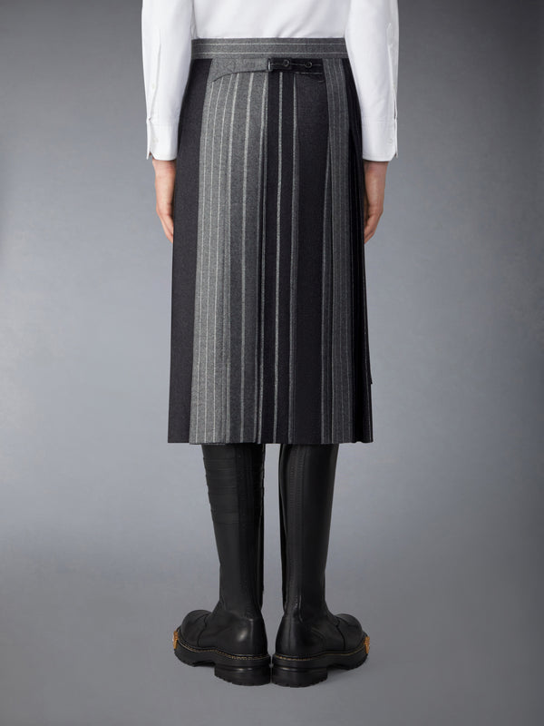 FLANNEL BANKER STRIPE PLEATED SKIRT - image 3