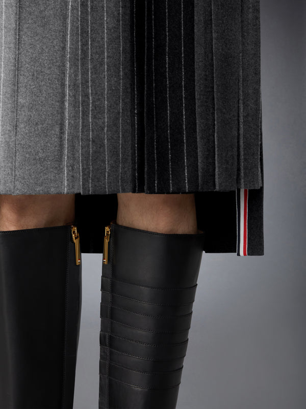 FLANNEL BANKER STRIPE PLEATED SKIRT - image 5