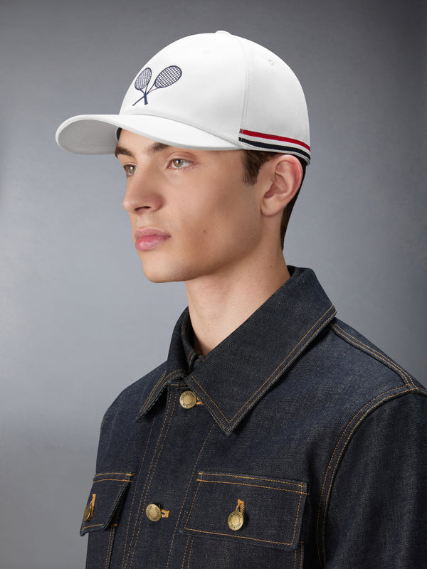 COTTON TWILL TENNIS RACQUET EMBROIDERY BASEBALL CAP - image 2